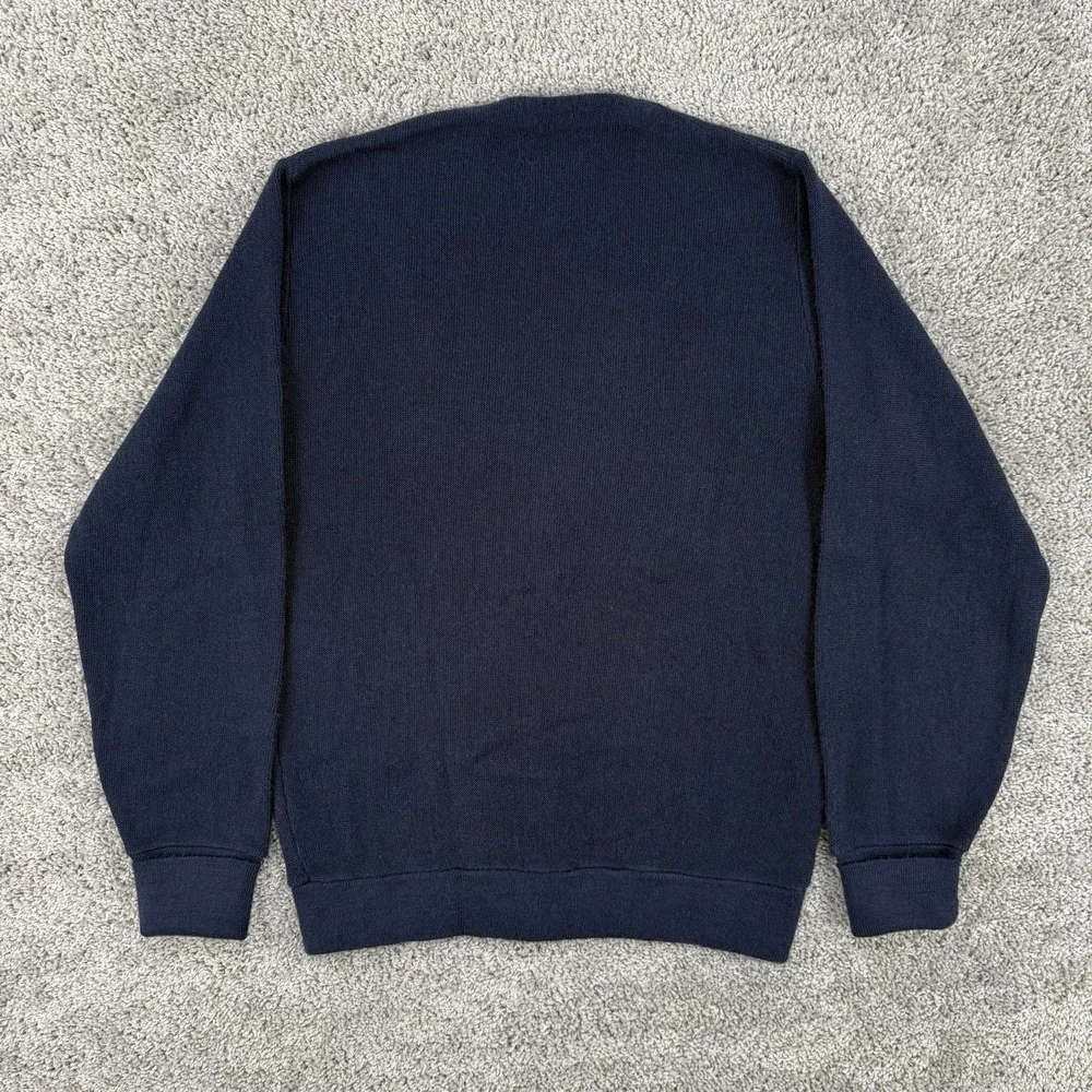 Vintage 80s Christian Dior Cardigan Men's M Navy 100% Orlon Acrylic Made In USA